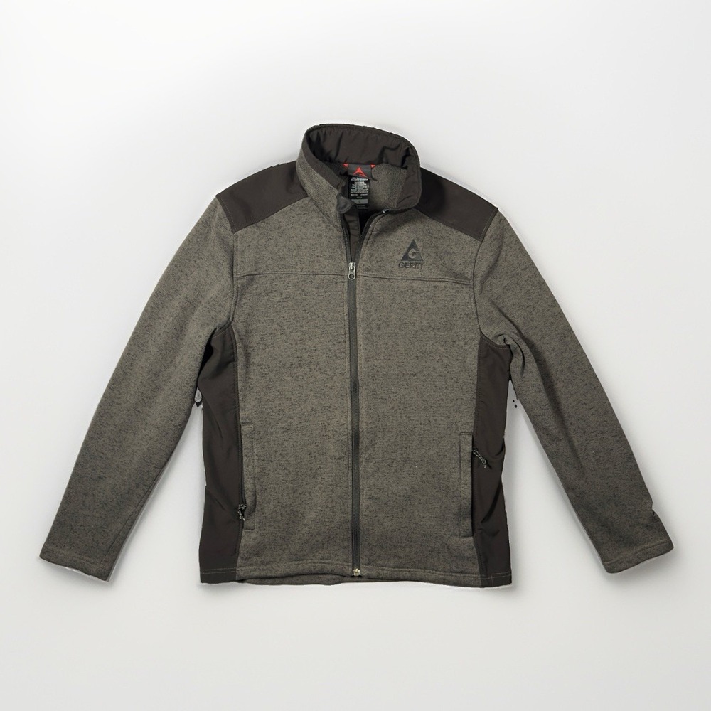 Gerry Full Zip Mixed Media Jacket Men's Large Gray Stretch Soft Shell Outdoor